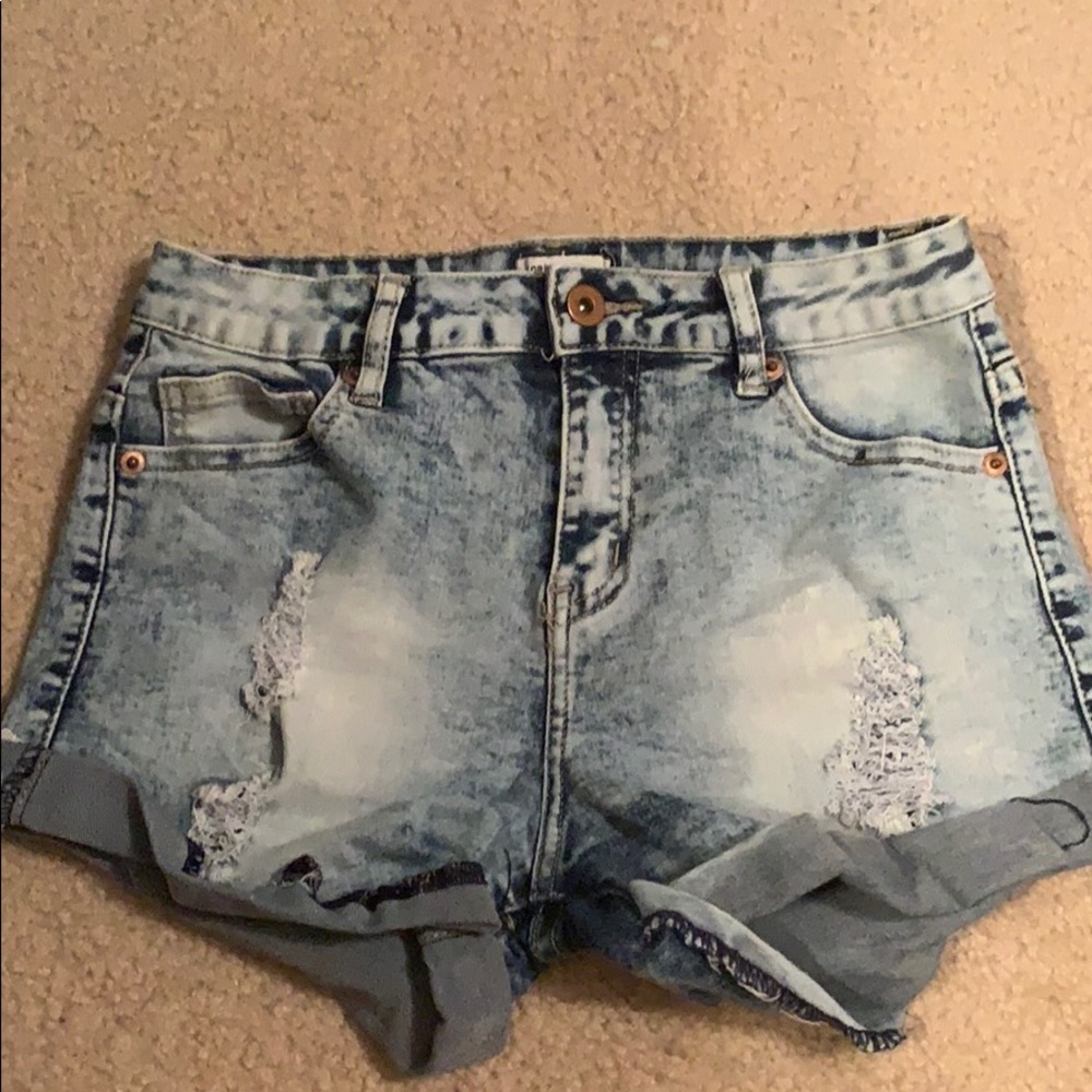 Acid wash Jean shorts